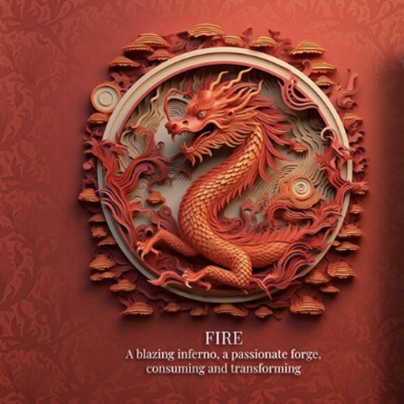 DRAGON - ASTROLOGY ELEMENT FOUR Signs Tumbler -Earth Fire Wind Water - NWT - Picture 9 of 11